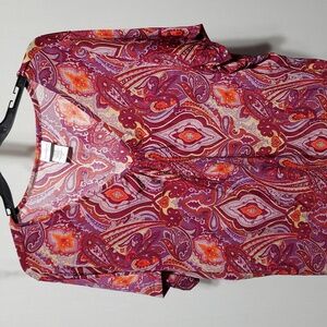 Jaclyn Smith Paisley Print Sheer Blouse